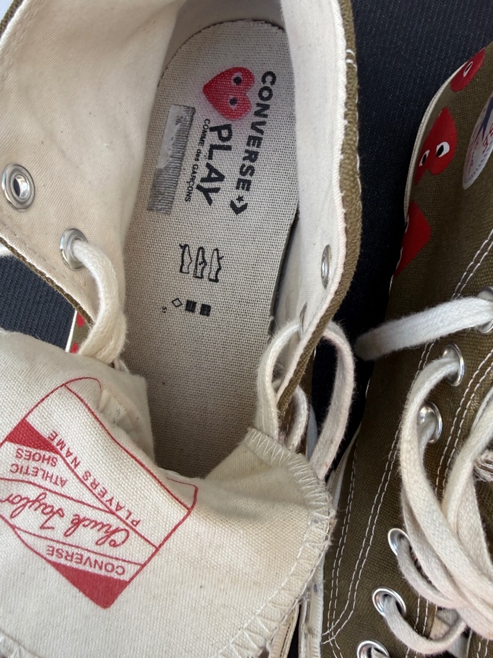 Comme des Garçons PLAY x Converse Chuck 70 Multi Heart High Tops Size 10 - Picture 2 of 8
